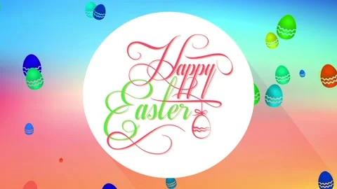 Joyful easter group email reception postcard invite for diner reunion with Video stock 130602640