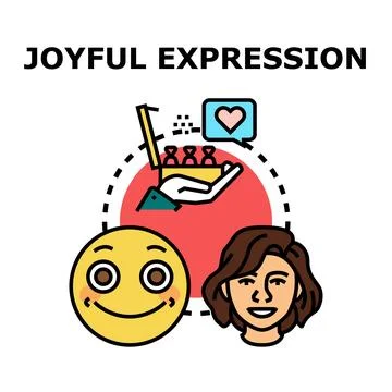 Joyful expression concept with happy people community Stock Illustration