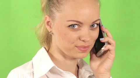  Joyful girl waiting for the reply of the interlocutor s Stock Footage 78484353
