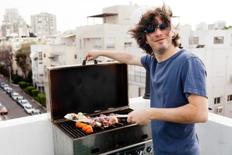 Joyful grillin' Stock Photos