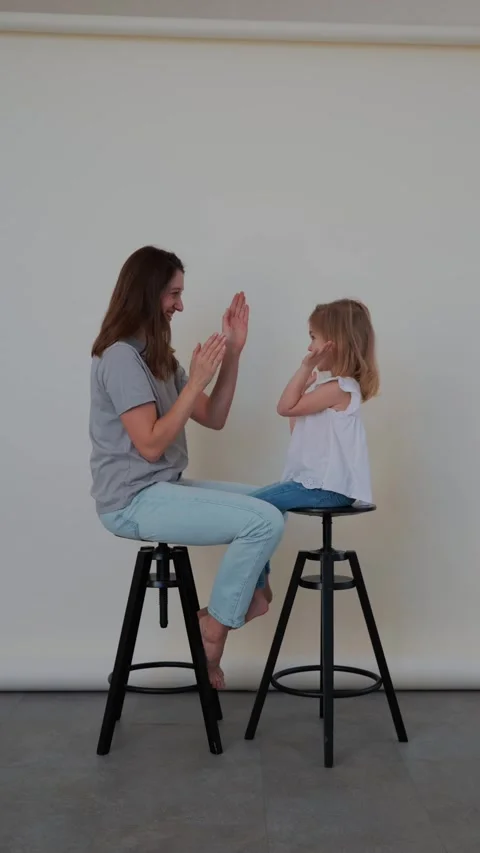 Joyful interaction between parent and child during playful moment at home Stock Footage 308659214