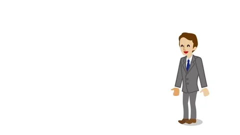 Joyful jumping Businessman animation Stock Footage 80737086