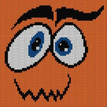 Joyful knitted grimace Stock Illustration