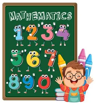 Joyful Learning in Mathematics Class Stock Illustration