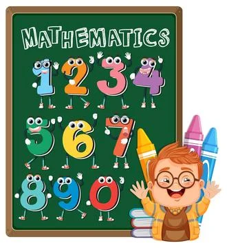 Joyful Learning in Mathematics Class Stock Illustration