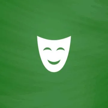 Joyful mask flat icon Stock Illustration