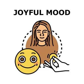 Joyful mood concept vector illustration for happy emotion Stock Illustration
