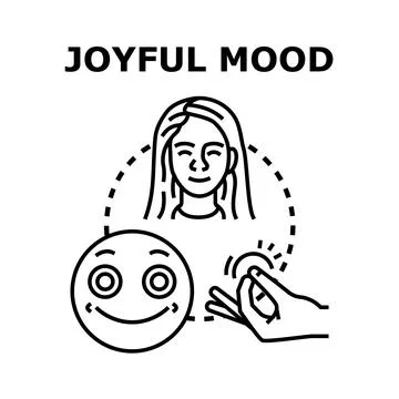Joyful mood concept vector illustration for happy emotion Stock Illustration