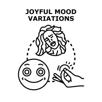 Joyful mood variations concept for happy emotion Stock Illustration
