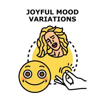 Joyful mood variations concept for happy emotion Stock Illustration