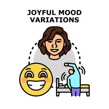 Joyful mood variations concept vector illustration Stock Illustration