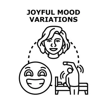 Joyful mood variations concept vector illustration Stock Illustration