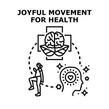Joyful movement improving physical and mental health Ilustración de archivo