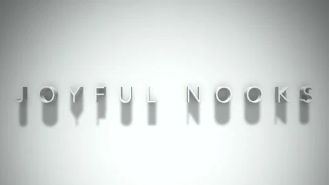 Joyful nooks 3D title animation white text on a white background Stock Footage 299420063