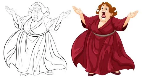 Joyful Opera Singer Performance Illustration Stock Illustration