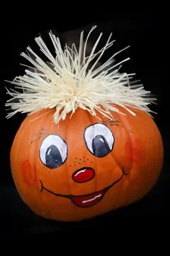Joyful Painted Pumpkin Stock Photos