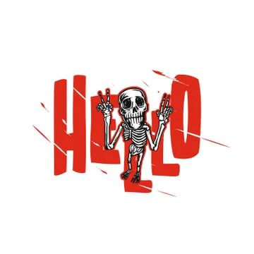 Joyful skeleton vector illustration. Stock Illustration