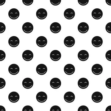Joyful smiley pattern, simple style Stock Illustration