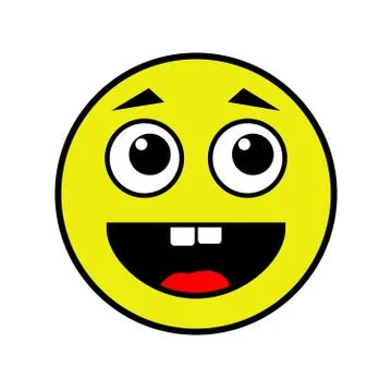 Joyful smiley on a white background Stock Illustration