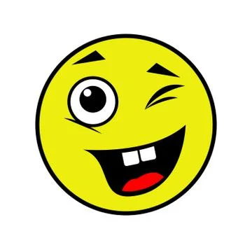 Joyful smiley on a white background Stock Illustration