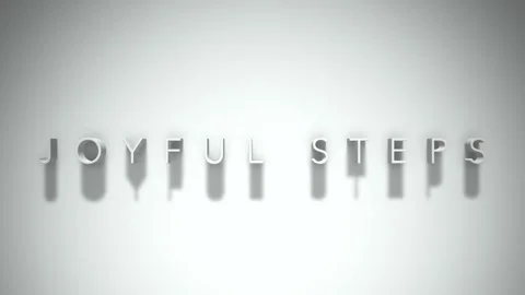 Joyful steps 3D title animation white text on a white background Stock Footage 299380765