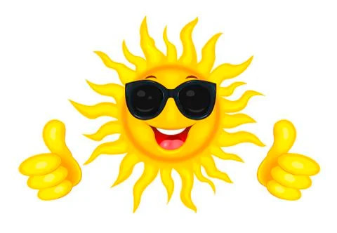 The joyful sun in glasses Stock Illustration