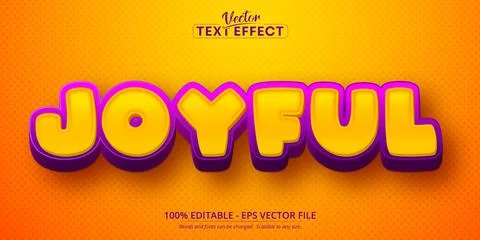 Joyful text, 3d editable text effect.. Stock Illustration