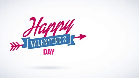 Joyful valentines day script putting single language above the different Stock Footage 129644712