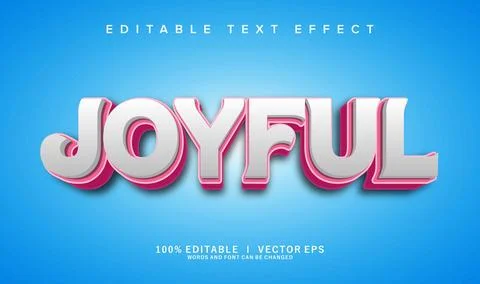 Joyful vector text effect with modern style design Stock Illustration