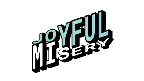 JOYFUL vs MISERY, 3D Text Animation in Isometric View with Opposite Word Motion Stock Footage 314263602