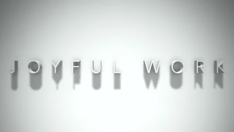 Joyful work 3D title animation with shadows on a white background Stock Footage 296896640