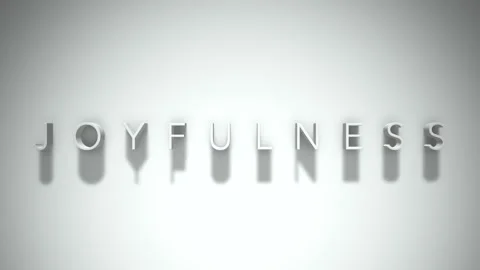 Joyfulness 3D title animation text with shadows on a white background 스톡 동영상 258752272