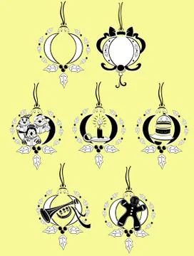 Joyous Christmas set Illustrazione stock