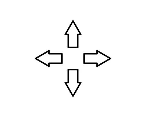 Joystick arrows button line icon. linear style sign for mobile concept and we Stock Illustration