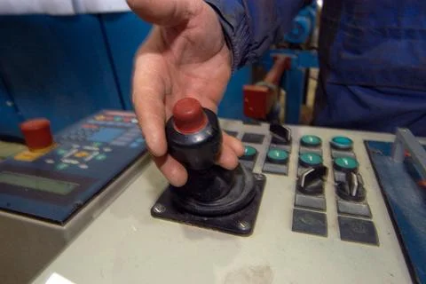  the joystick in automation and robotics technology and artificial intelli... Fotos de archivo