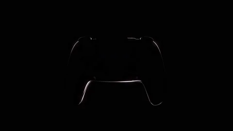 Joystick on a black background caustic glitters. Seamless loop product Stock Footage 234730763