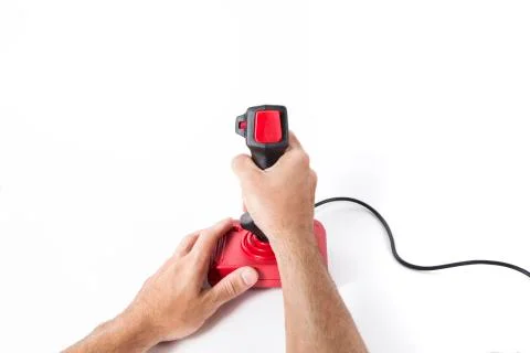 Joystick in a boy hand Stock Photos