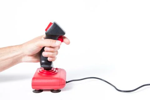 Joystick in a boy hand Stock Photos