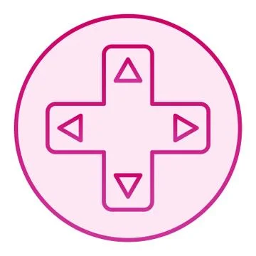 Joystick button with arrows flat icon. Game pad buttons vector illustration Stock Illustration