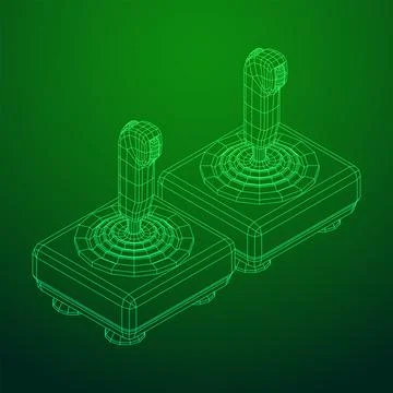 Joystick with buttons. Retro video game controller gamepad Stock Illustration