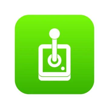 Joystick for computer games icon digital green 스톡 일러스트