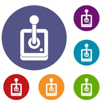 Joystick for computer games icons set Illustrazione stock
