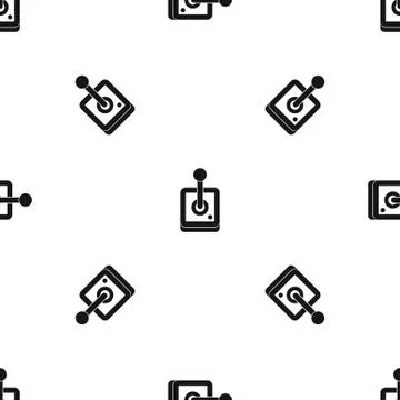 Joystick for computer games pattern seamless black イラスト素材
