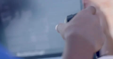 Joystick with Computer Program Stock Footage 200842999