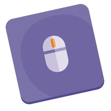 Joystick for computer on purple mat, top view, isolated object on white backg Stock Illustration
