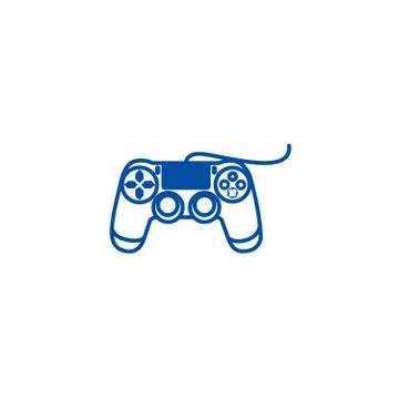 Joystick console line icon concept. Joystick console flat vector symbol, sign イラスト素材