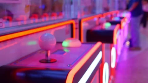 Joystick Controller on Arcade Game Machine Video stock 319016075