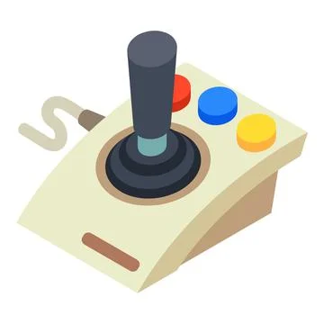 Joystick controller icon, isometric style 스톡 일러스트