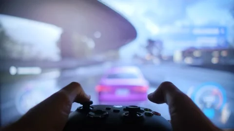 Joystick controller for playing on the new xbox series x console. 28 July, 2021 Stock Footage 157906458