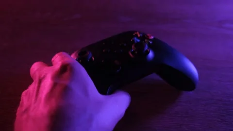 Joystick controller for playing on the new xbox series x console. 28 July, 2021 Stock Footage 161080541